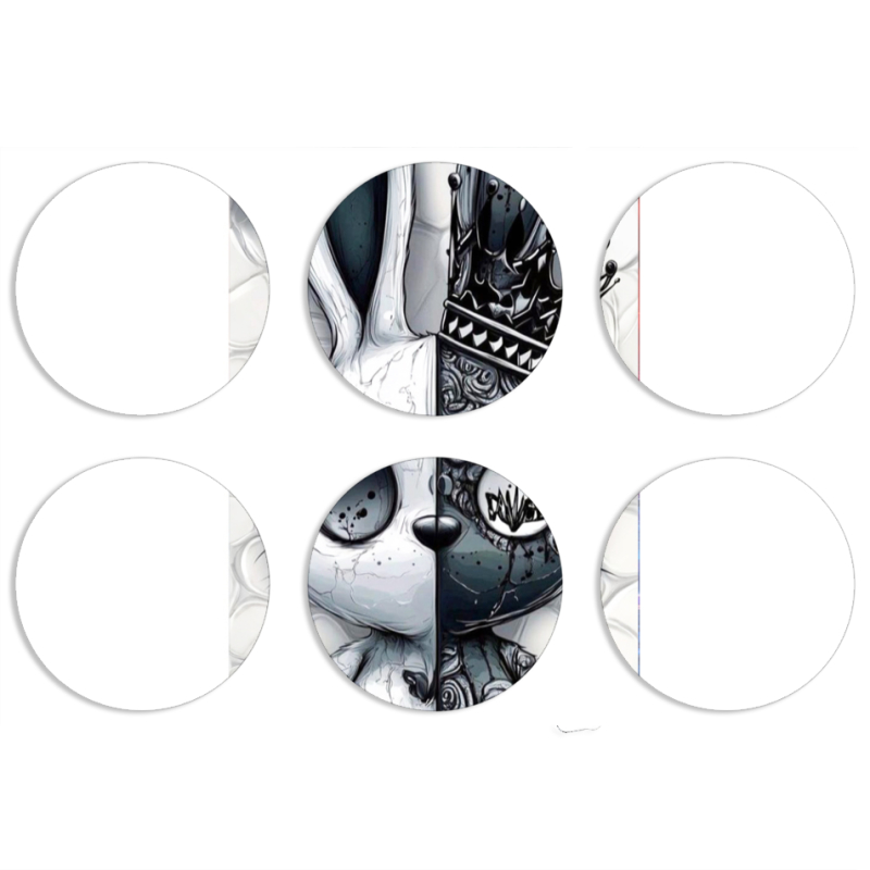 Магнитные фотопазлы круги d55 набор 6 штук 