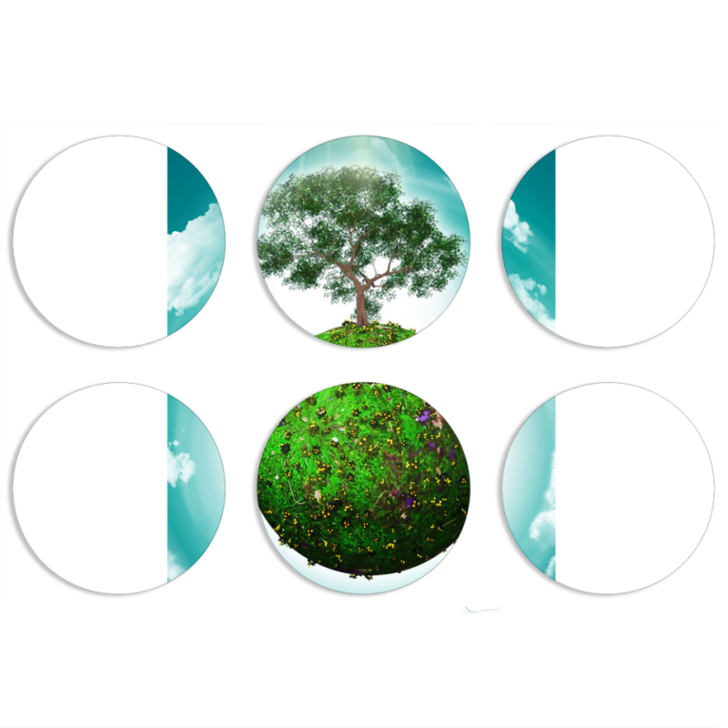 Магнитные фотопазлы круги d55 набор 6 штук 