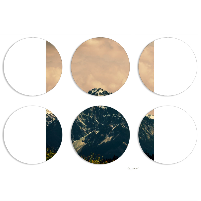 Магнитные фотопазлы круги d55 набор 6 штук 
