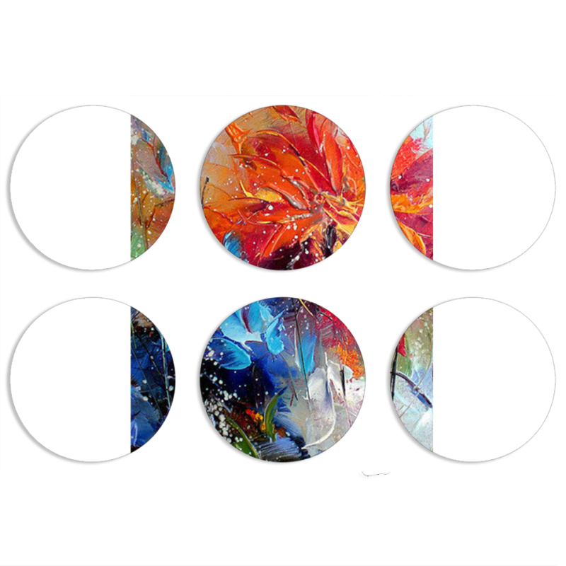 Магнитные фотопазлы круги d55 набор 6 штук 