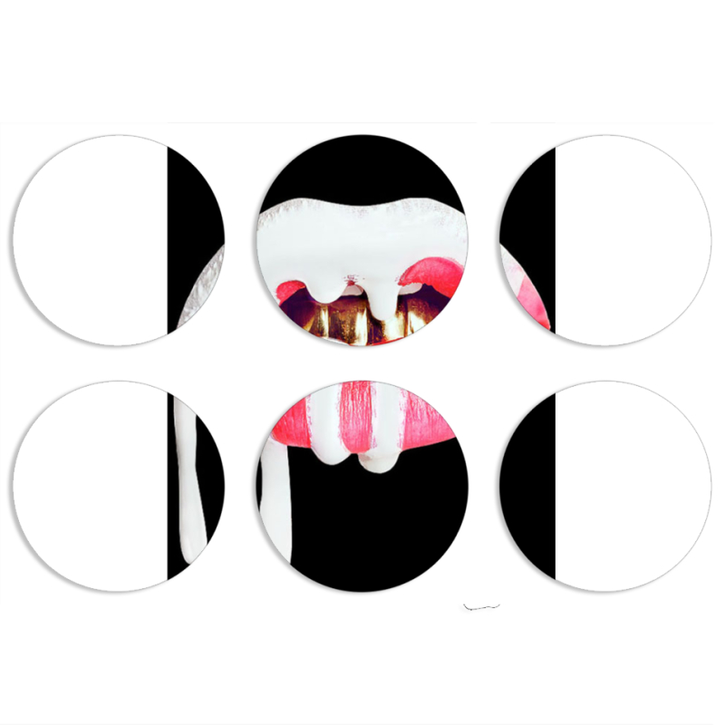 Магнитные фотопазлы круги d55 набор 6 штук 