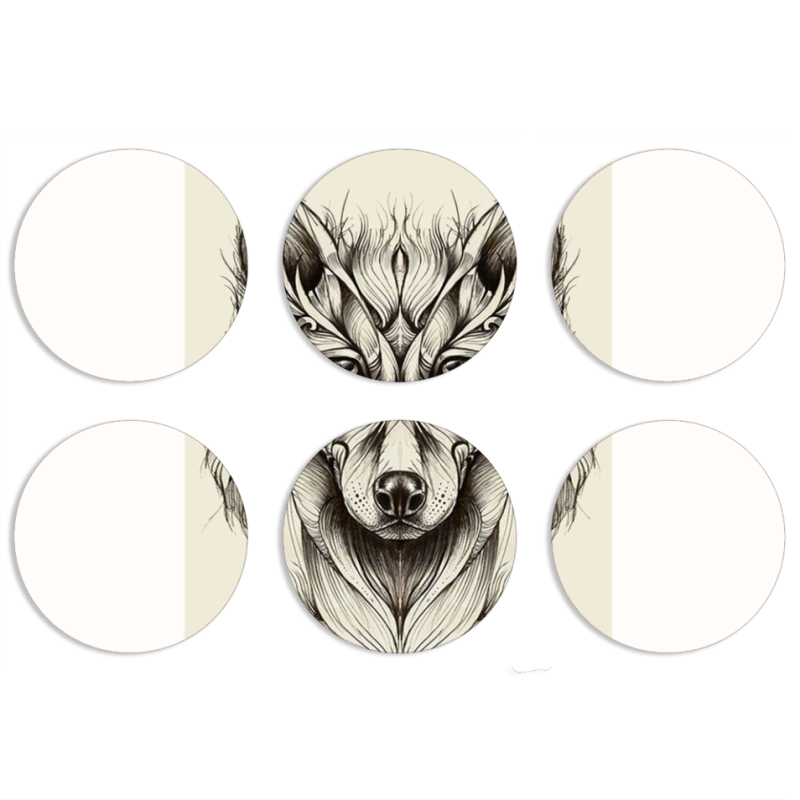 Магнитные фотопазлы круги d55 набор 6 штук 