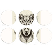 Магнитные фотопазлы круги d55 набор 6 штук 