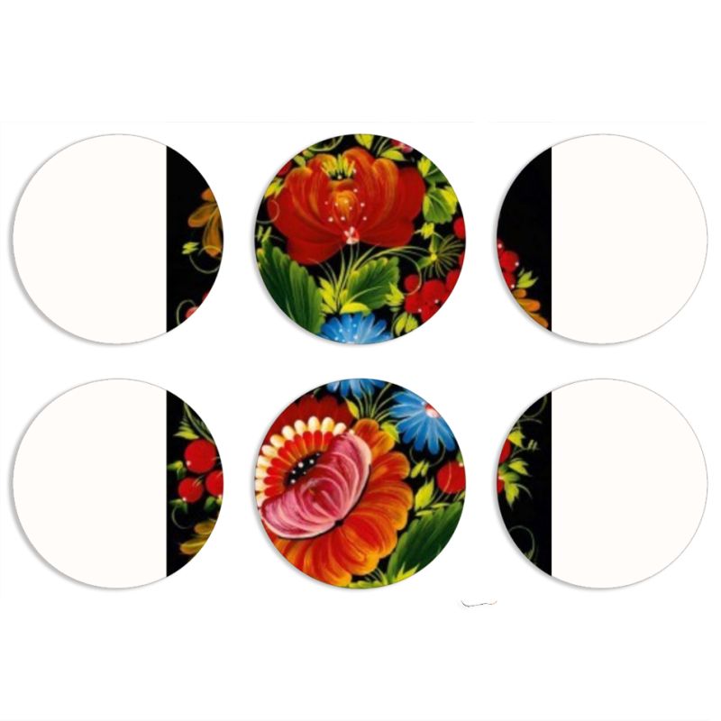 Магнитные фотопазлы круги d55 набор 6 штук 