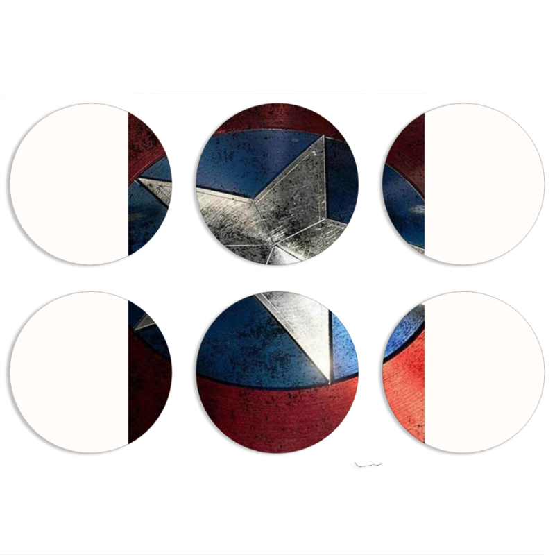 Магнитные фотопазлы круги d55 набор 6 штук 
