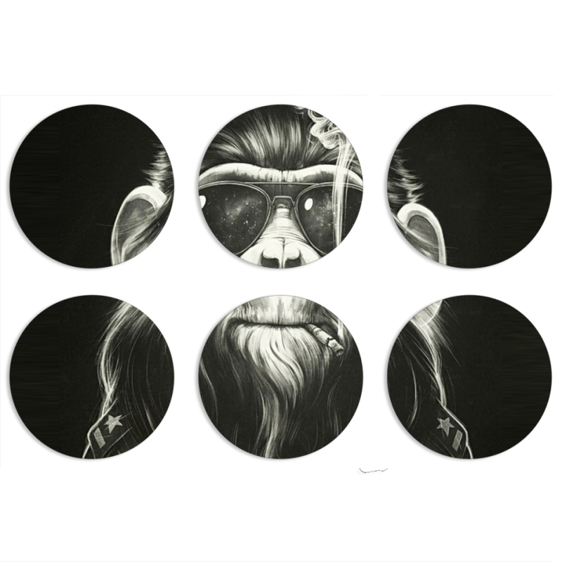 Магнитные фотопазлы круги d55 набор 6 штук Smokey Monkey