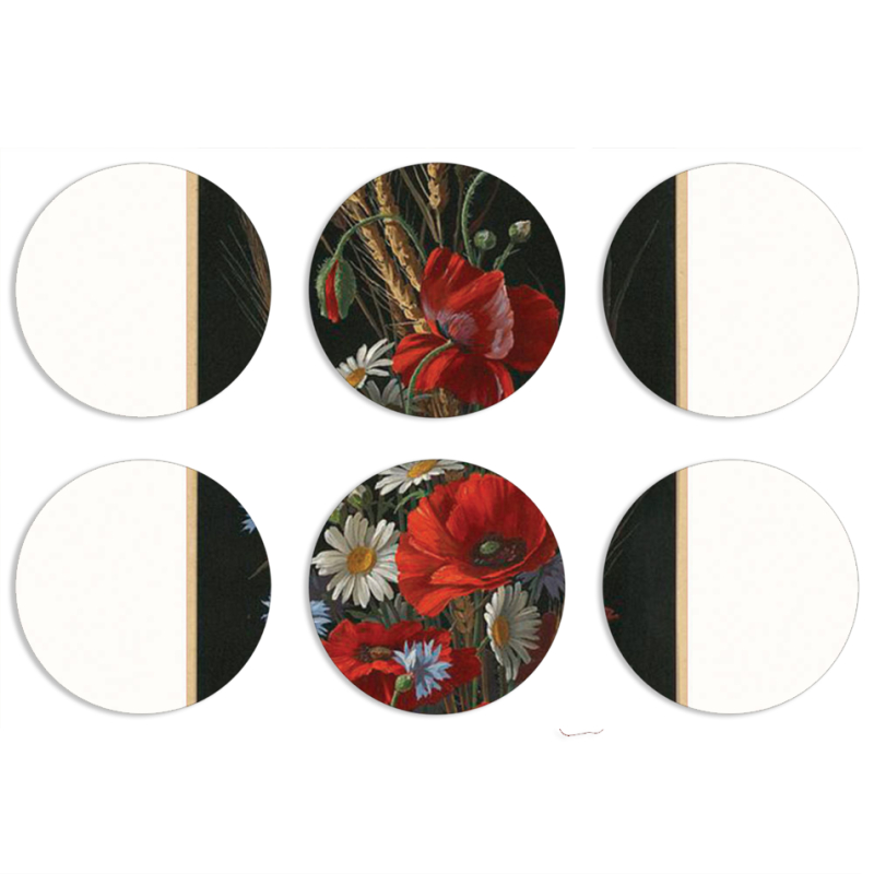 Магнитные фотопазлы круги d55 набор 6 штук 