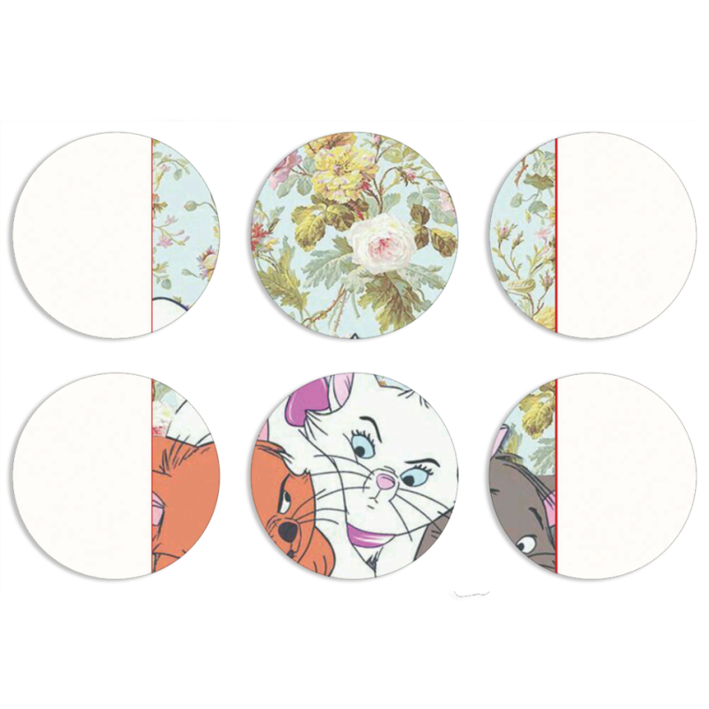 Магнитные фотопазлы круги d55 набор 6 штук 