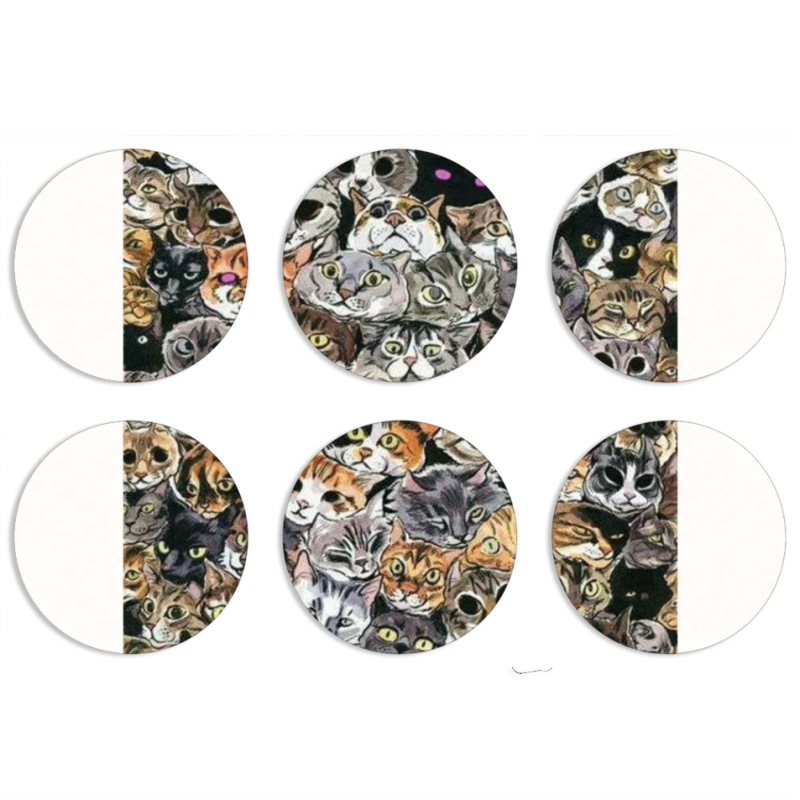 Магнитные фотопазлы круги d55 набор 6 штук 