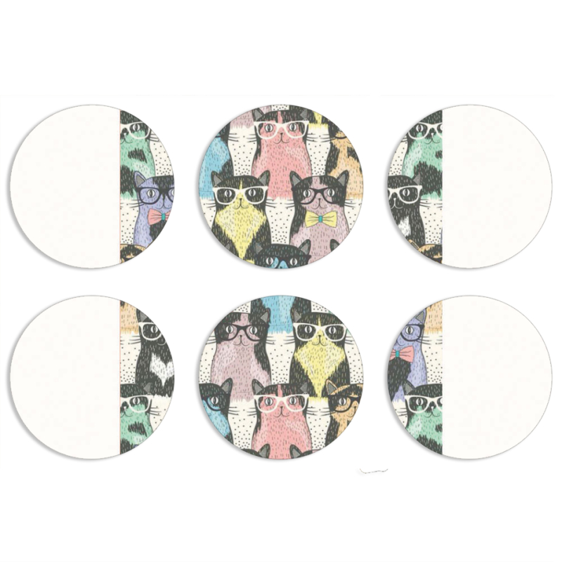 Магнитные фотопазлы круги d55 набор 6 штук 