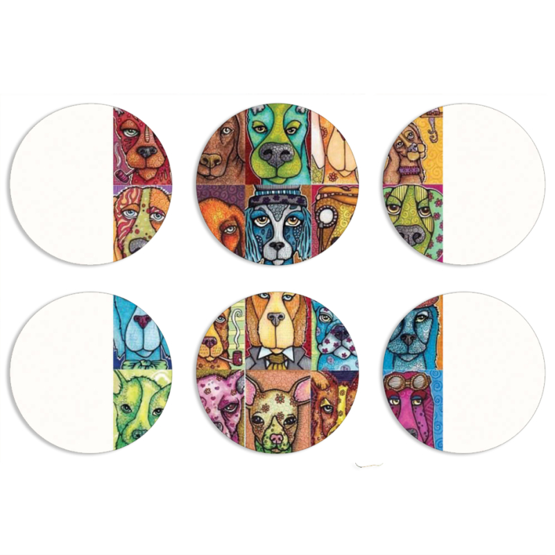 Магнитные фотопазлы круги d55 набор 6 штук 