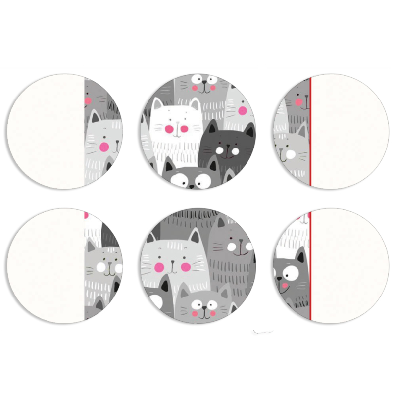 Магнитные фотопазлы круги d55 набор 6 штук 