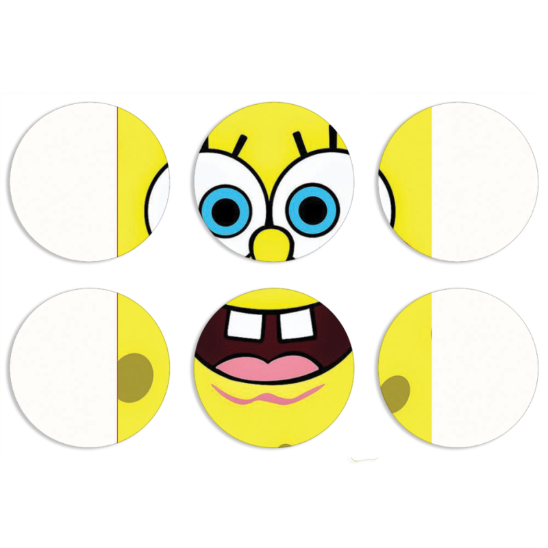 Магнитные фотопазлы круги d55 набор 6 штук 