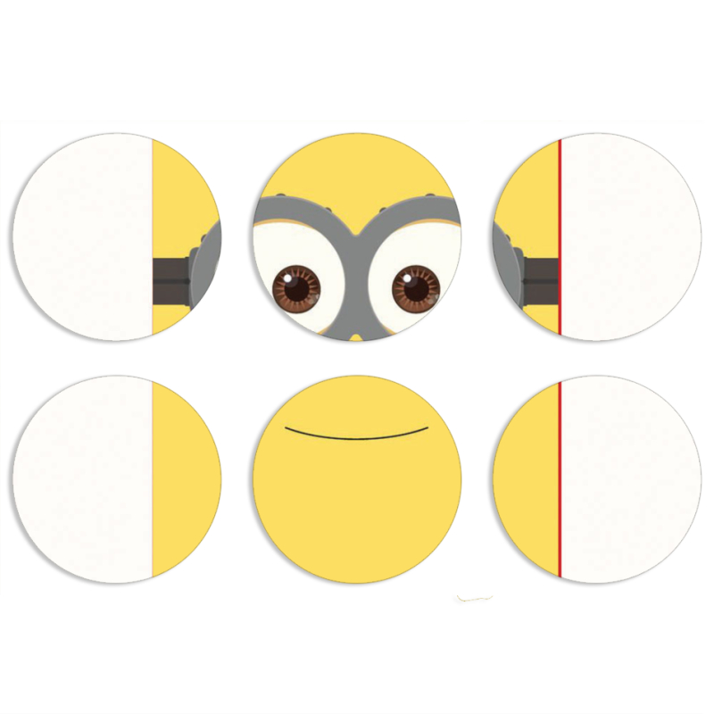 Магнитные фотопазлы круги d55 набор 6 штук 