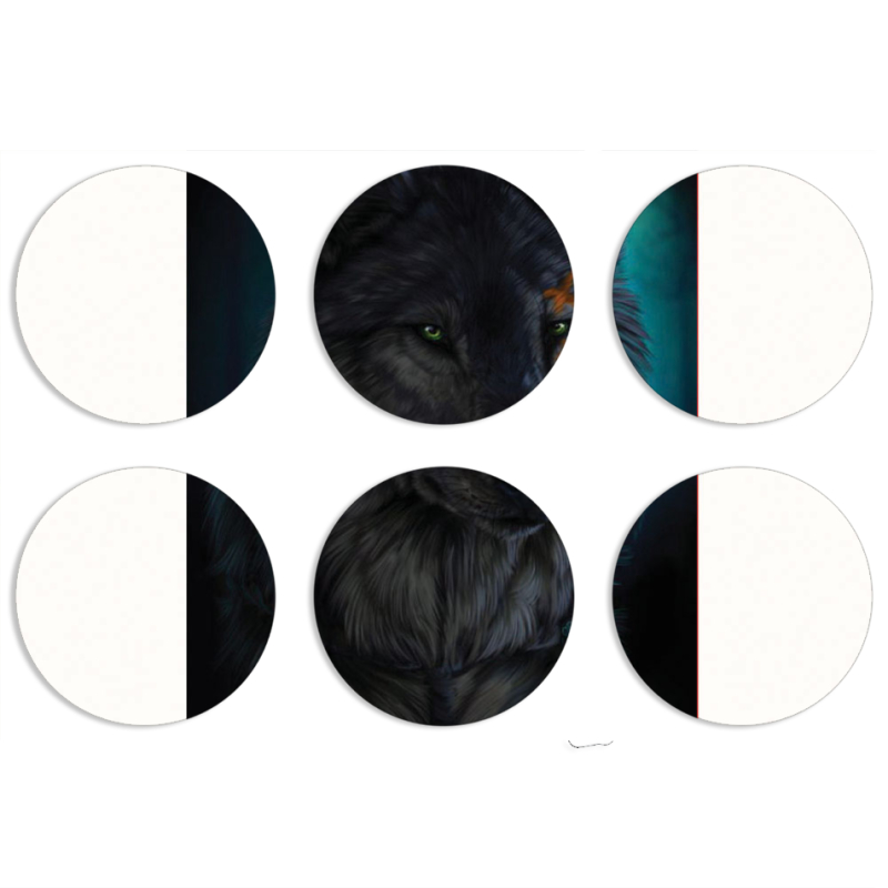 Магнитные фотопазлы круги d55 набор 6 штук 