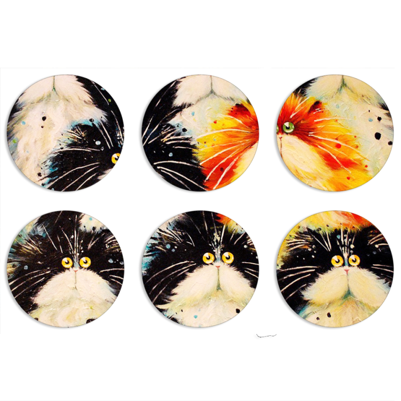 Магнитные фотопазлы круги d55 набор 6 штук 