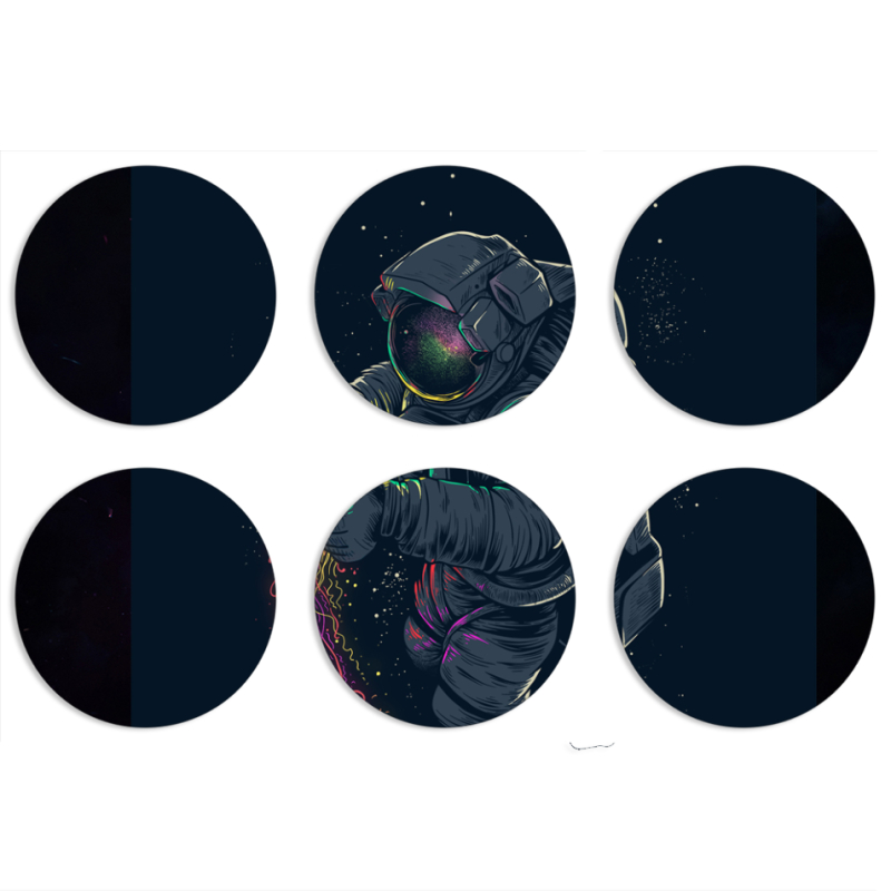 Магнитные фотопазлы круги d55 набор 6 штук 