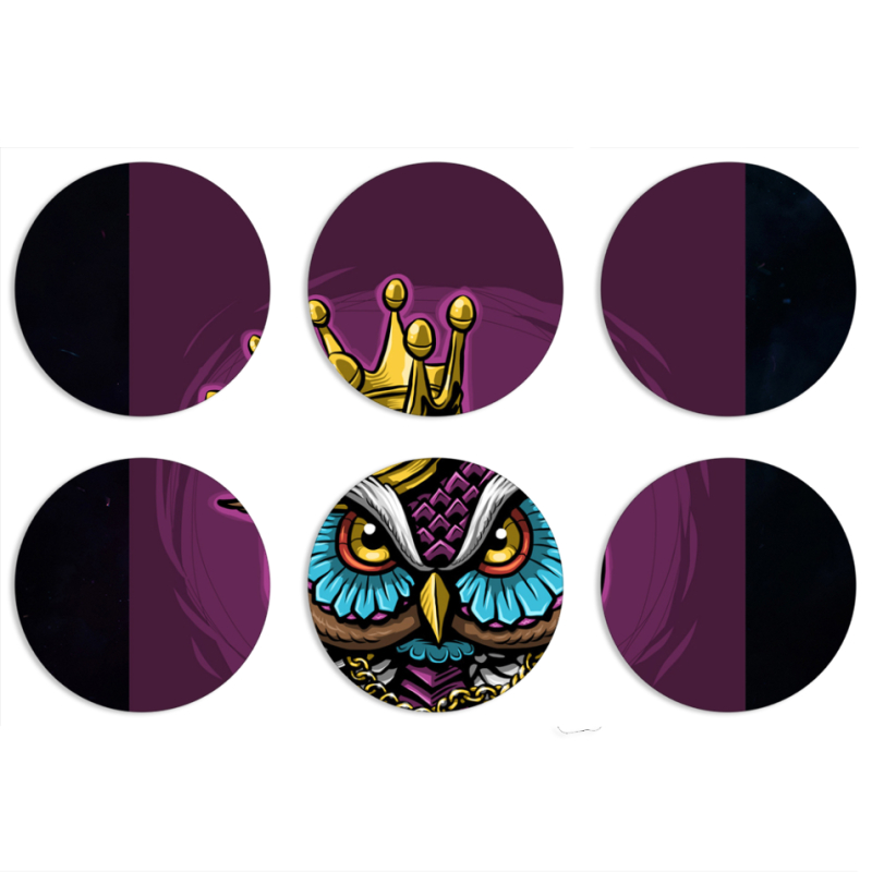 Магнитные фотопазлы круги d55 набор 6 штук 