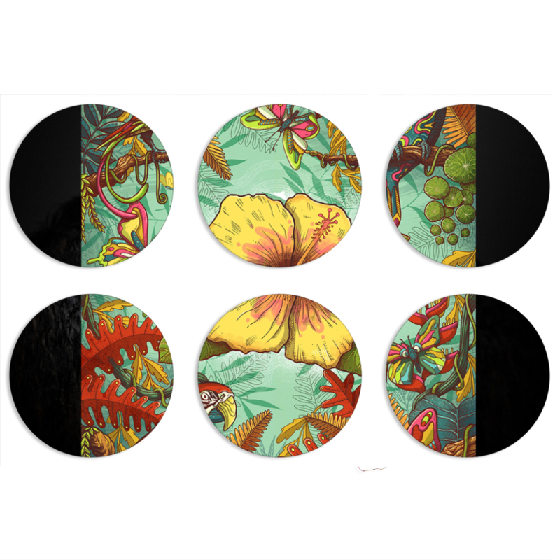 Магнитные фотопазлы круги d55 набор 6 штук 