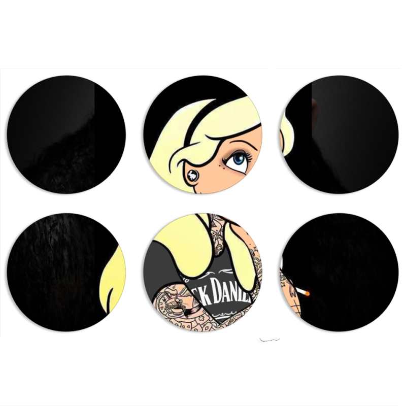 Магнитные фотопазлы круги d55 набор 6 штук 