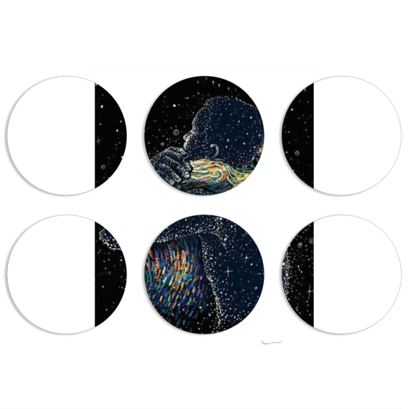 Магнитные фотопазлы круги d55 набор 6 штук 