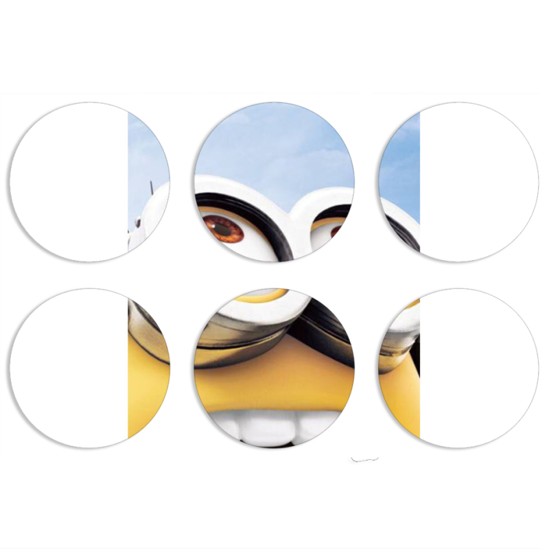 Магнитные фотопазлы круги d55 набор 6 штук 