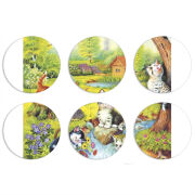 Магнитные фотопазлы круги d55 набор 6 штук 