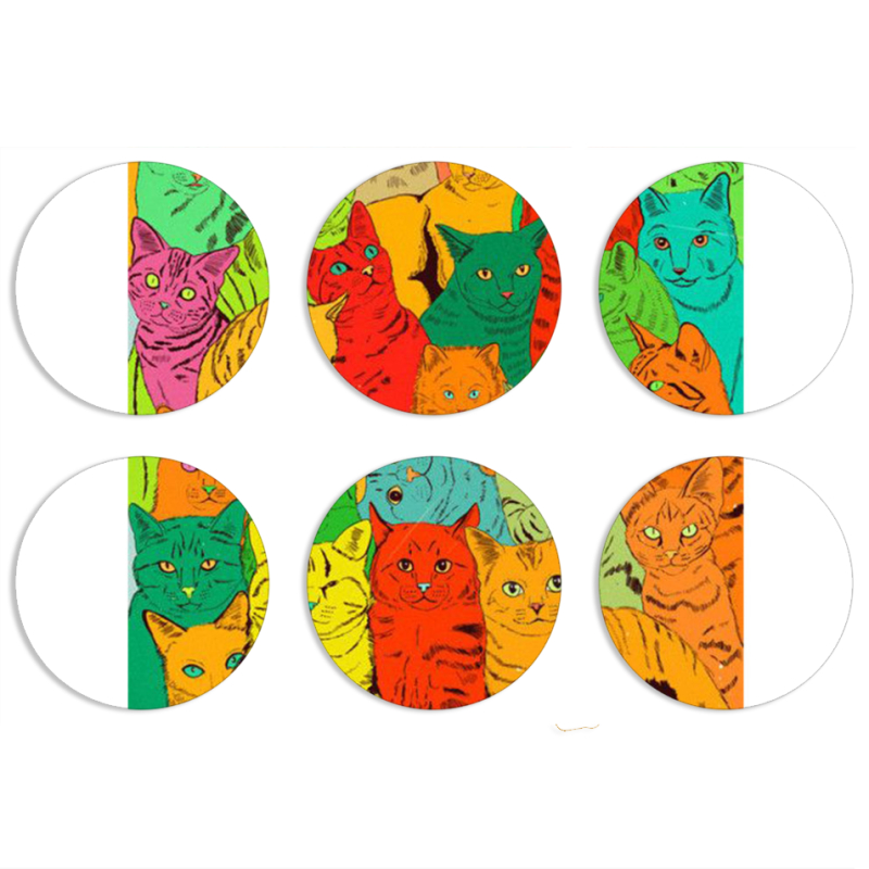 Магнитные фотопазлы круги d55 набор 6 штук 