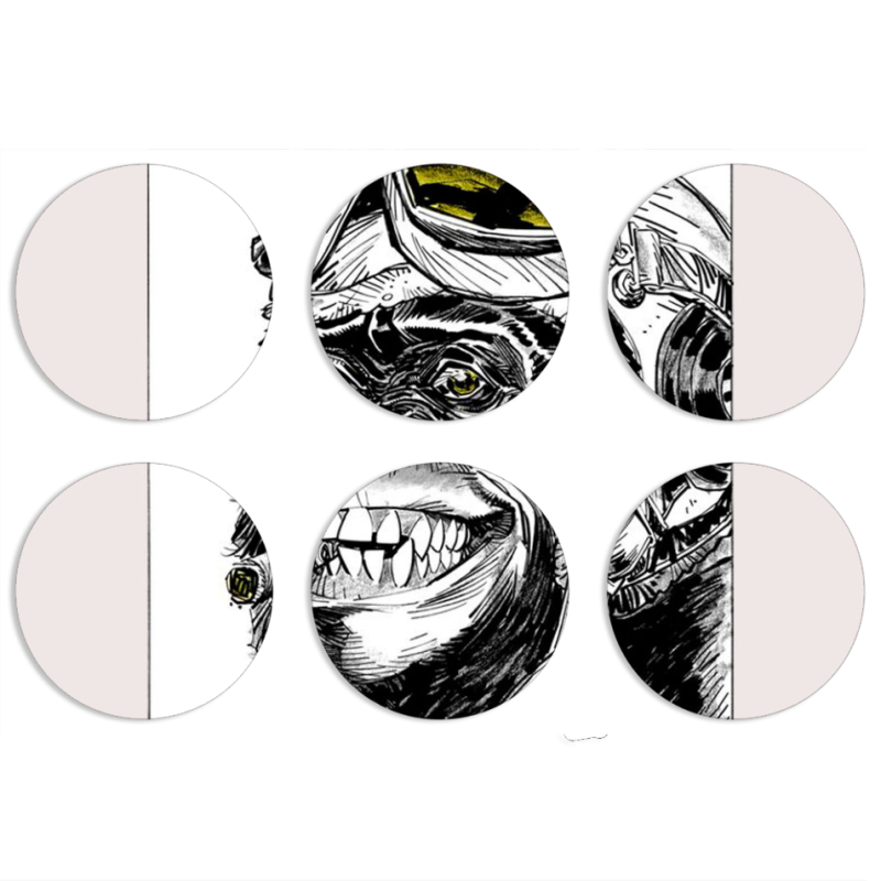 Магнитные фотопазлы круги d55 набор 6 штук 