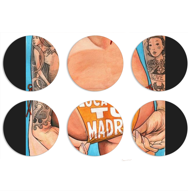 Магнитные фотопазлы круги d55 набор 6 штук 