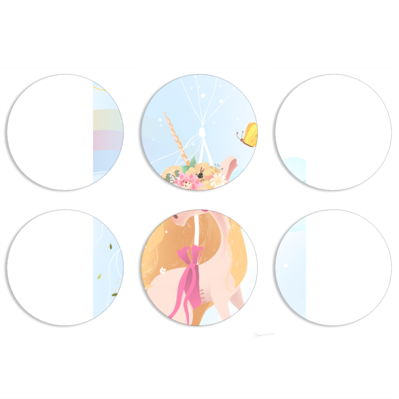 Магнитные фотопазлы круги d55 набор 6 штук 