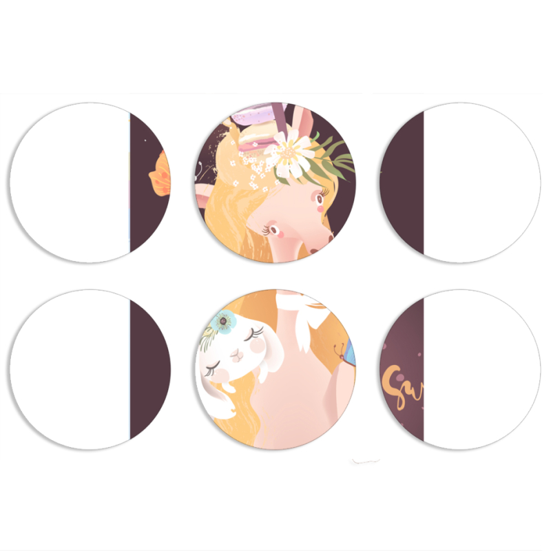 Магнитные фотопазлы круги d55 набор 6 штук 