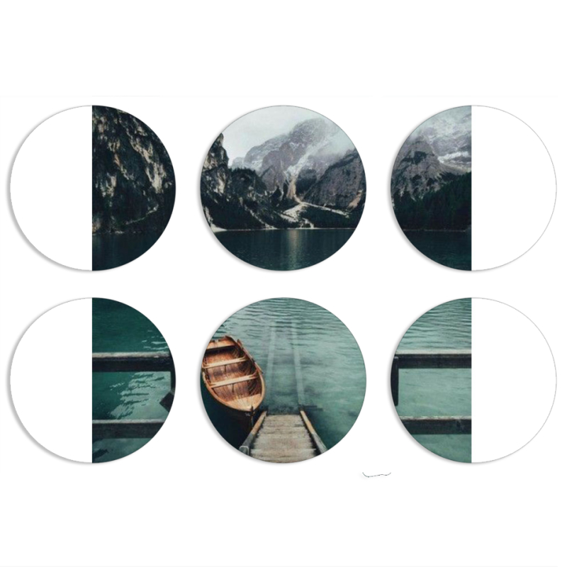 Магнитные фотопазлы круги d55 набор 6 штук 