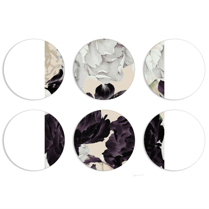 Магнитные фотопазлы круги d55 набор 6 штук 