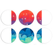 Магнитные фотопазлы круги d55 набор 6 штук 