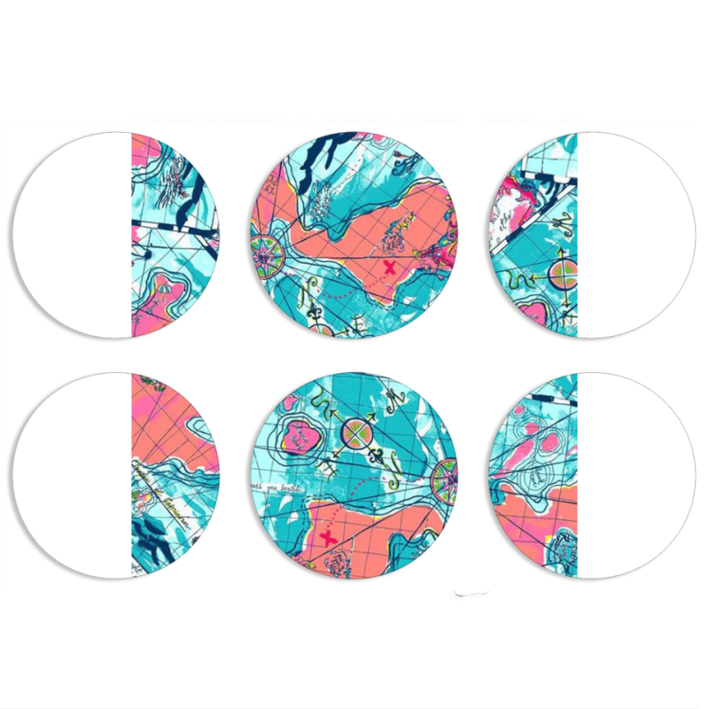 Магнитные фотопазлы круги d55 набор 6 штук 