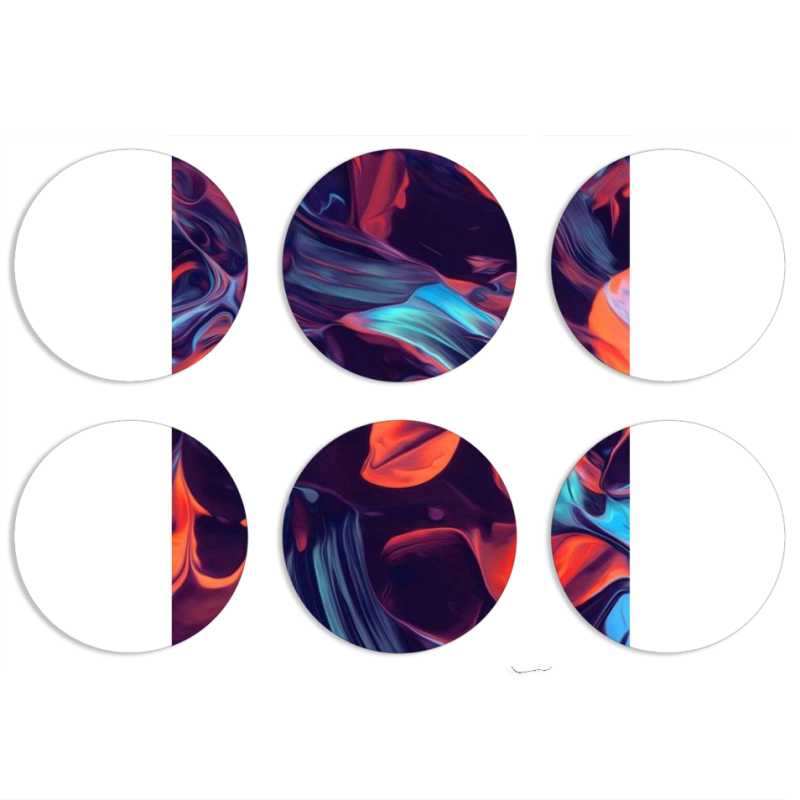 Магнитные фотопазлы круги d55 набор 6 штук 