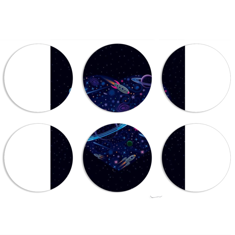 Магнитные фотопазлы круги d55 набор 6 штук 