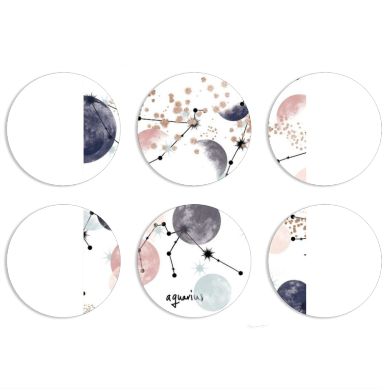 Магнитные фотопазлы круги d55 набор 6 штук 