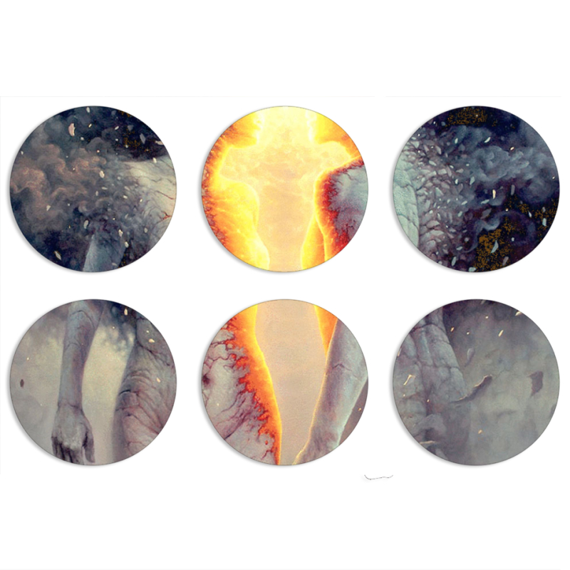 Магнитные фотопазлы круги d55 набор 6 штук George Redhawk