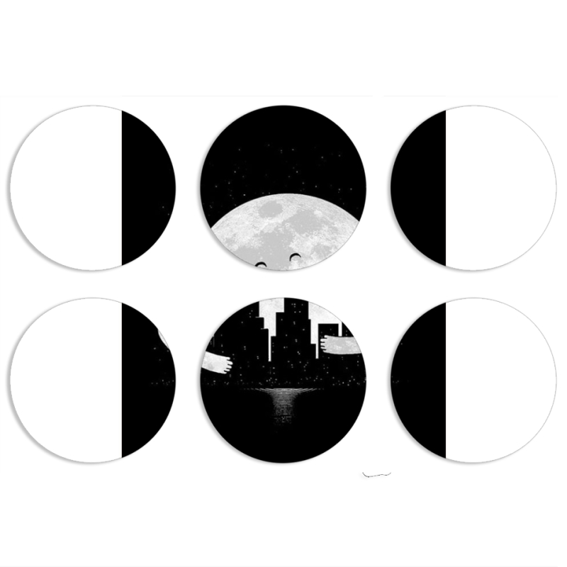 Магнитные фотопазлы круги d55 набор 6 штук 