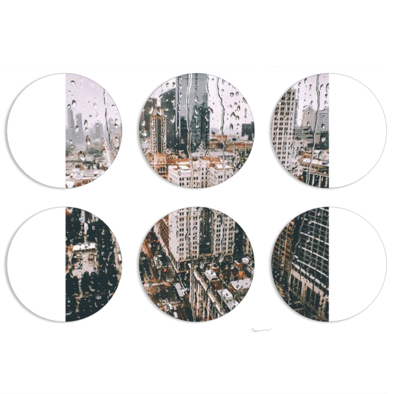 Магнитные фотопазлы круги d55 набор 6 штук 