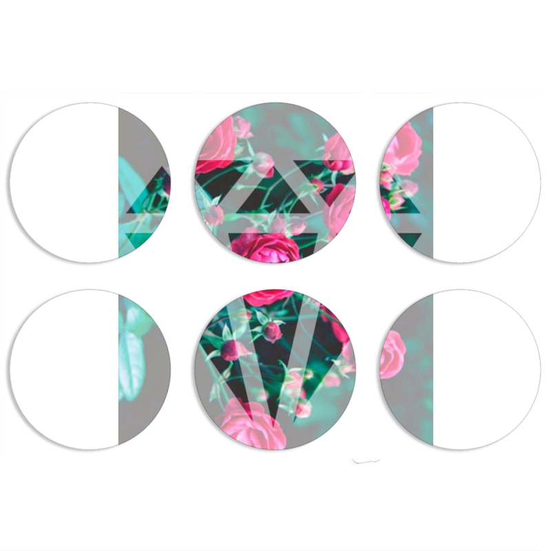 Магнитные фотопазлы круги d55 набор 6 штук 