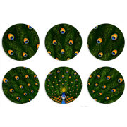 Магнитные фотопазлы круги d55 набор 6 штук Peacocks Tail