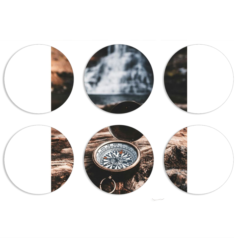 Магнитные фотопазлы круги d55 набор 6 штук 