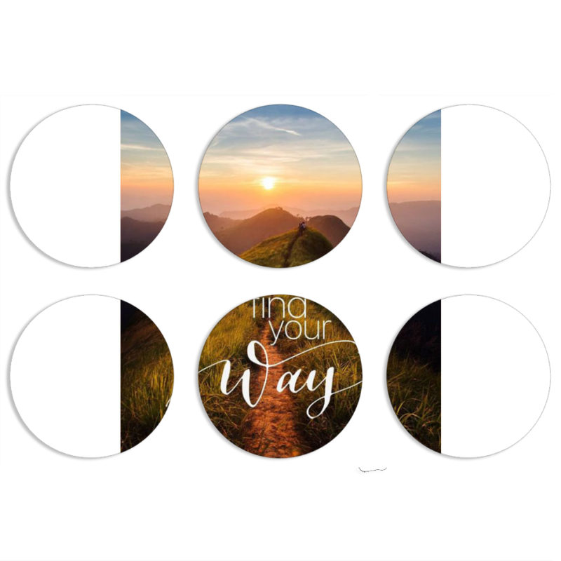 Магнитные фотопазлы круги d55 набор 6 штук 