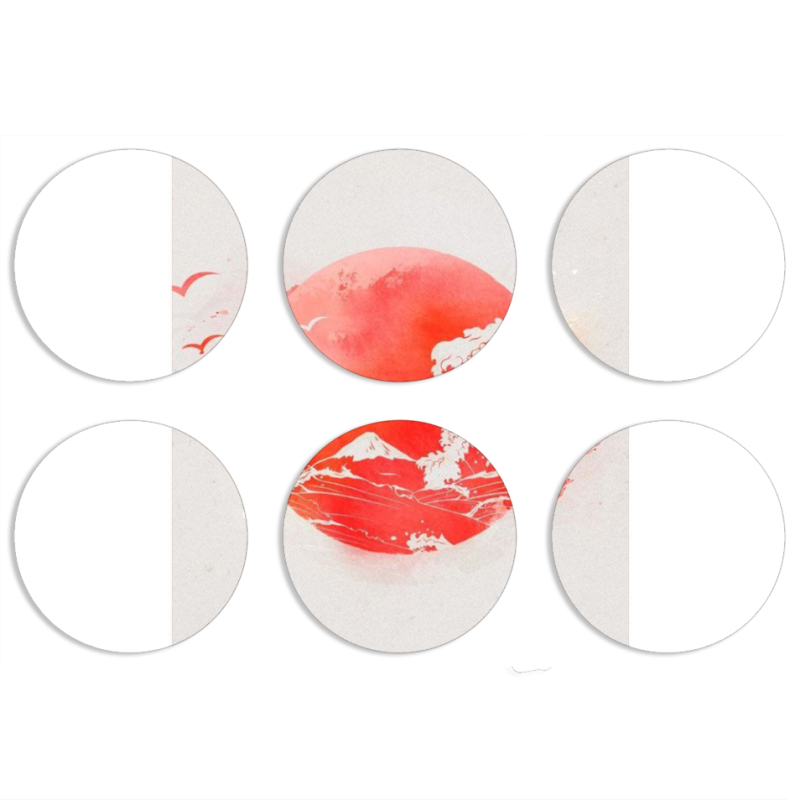 Магнитные фотопазлы круги d55 набор 6 штук 