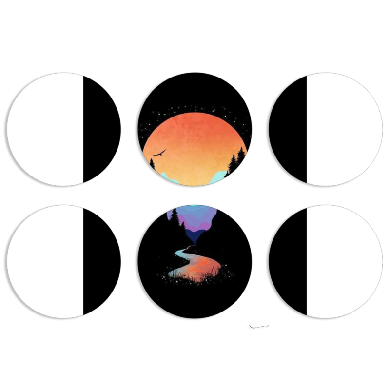 Магнитные фотопазлы круги d55 набор 6 штук 