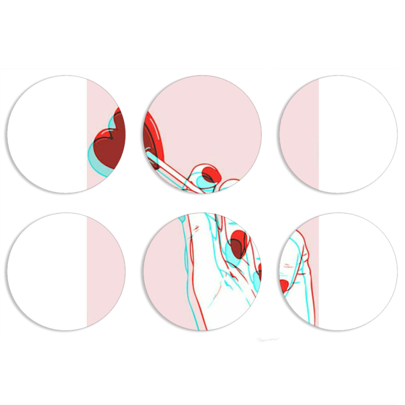 Магнитные фотопазлы круги d55 набор 6 штук 