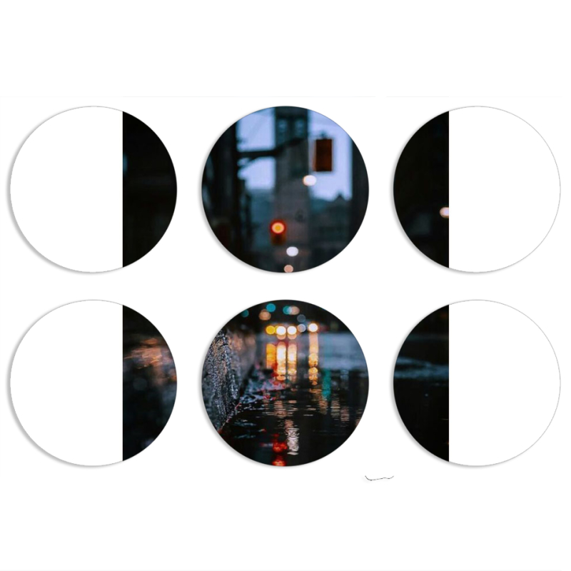 Магнитные фотопазлы круги d55 набор 6 штук 